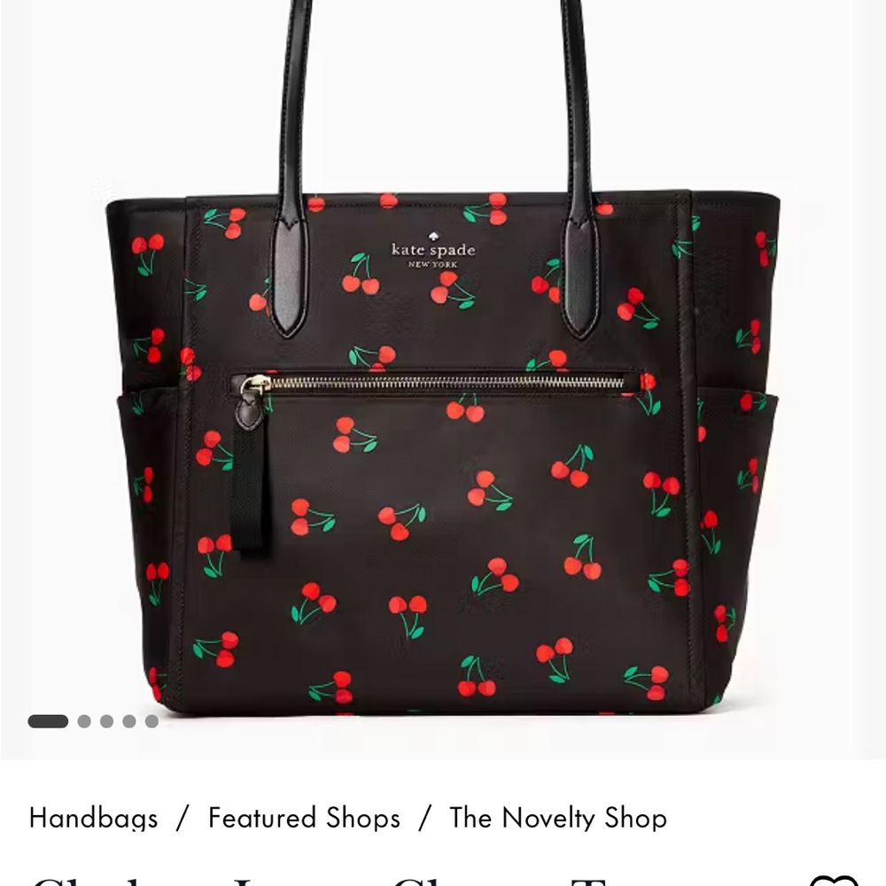 Kate Spade Cherry Print Black Tote